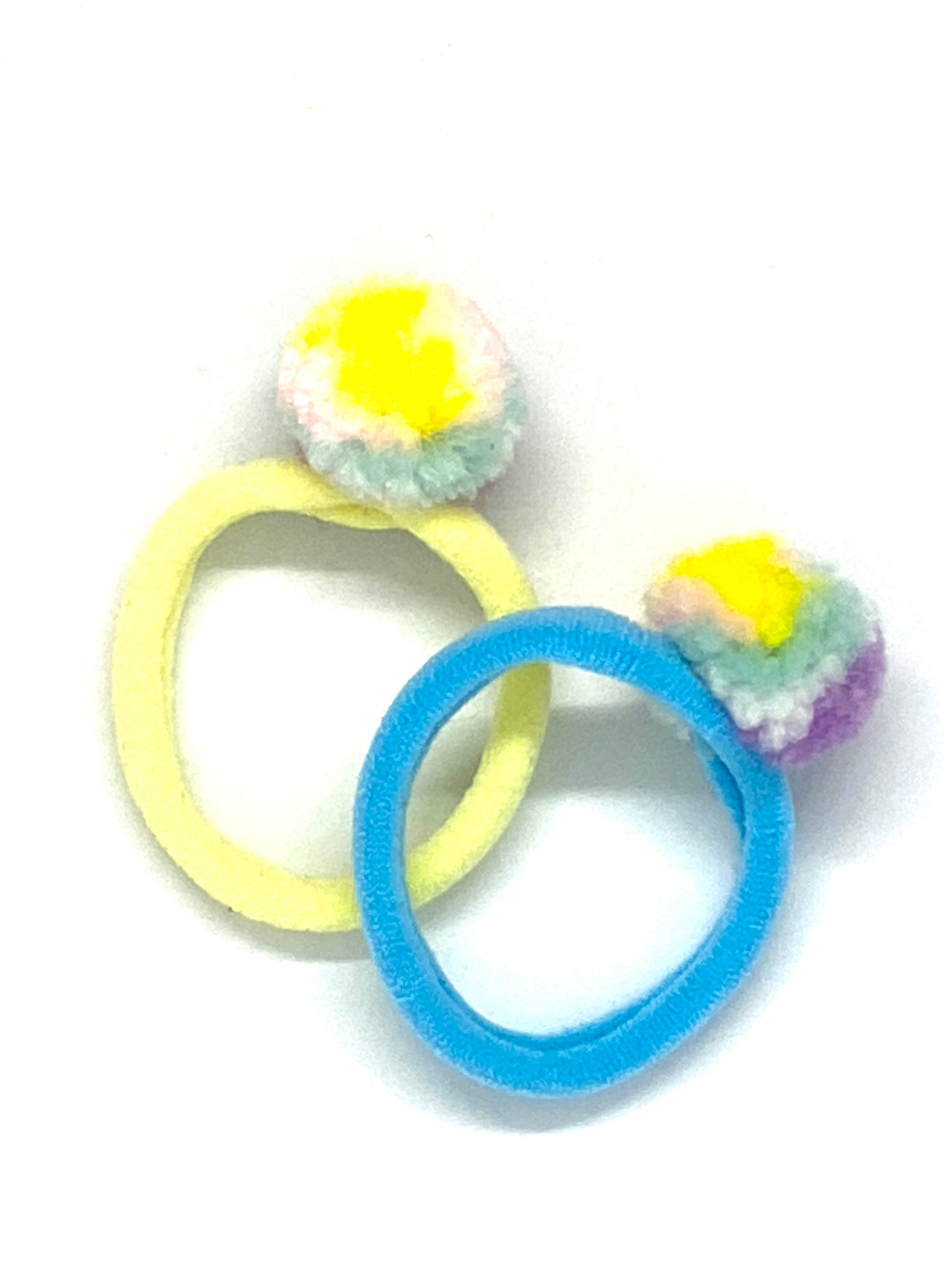 2 Haargummis mit Pompom