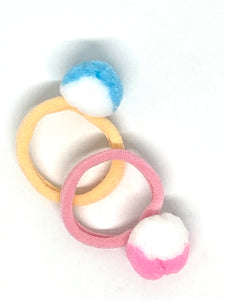 2 Haargummis mit Pompom