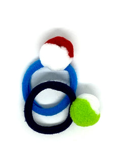 2 Haargummis mit Pompom