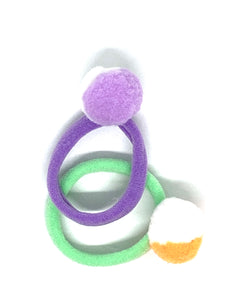 2 Haargummis mit Pompom